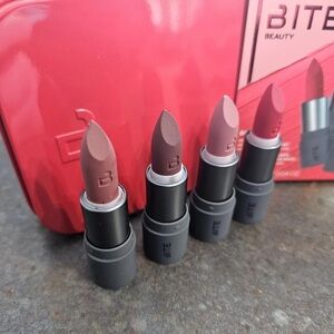 Bite Beauty Bold Bites Mini Power Move Soft Matte Lipstick Set Of 4 Mini NIB!